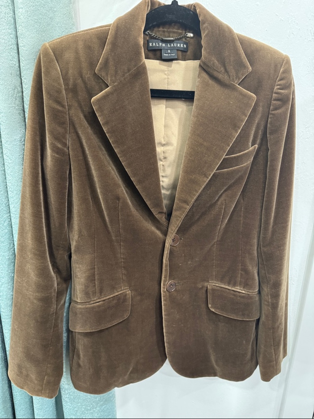 Ralph Lauren Brown Velvet Tailored Blazer